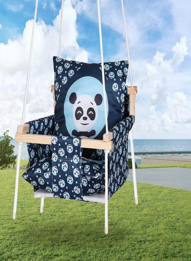 BOFFLE أرجوحة خشبية معلقة للأطفال من بوفل، أرجوحة حديقة قابلة للتعديل مع وسادتين | تتحمل وزنًا يصل إلى 20 كجم (من سنة إلى 3 سنوات) - Image 3